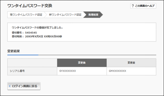画像:5.登録完了画面に遷移します。